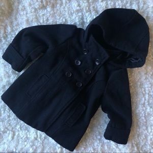 Old Navy black wool peacoat 2T